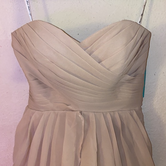 Strapless back lacing flowy mini formal dress - Picture 2 of 12